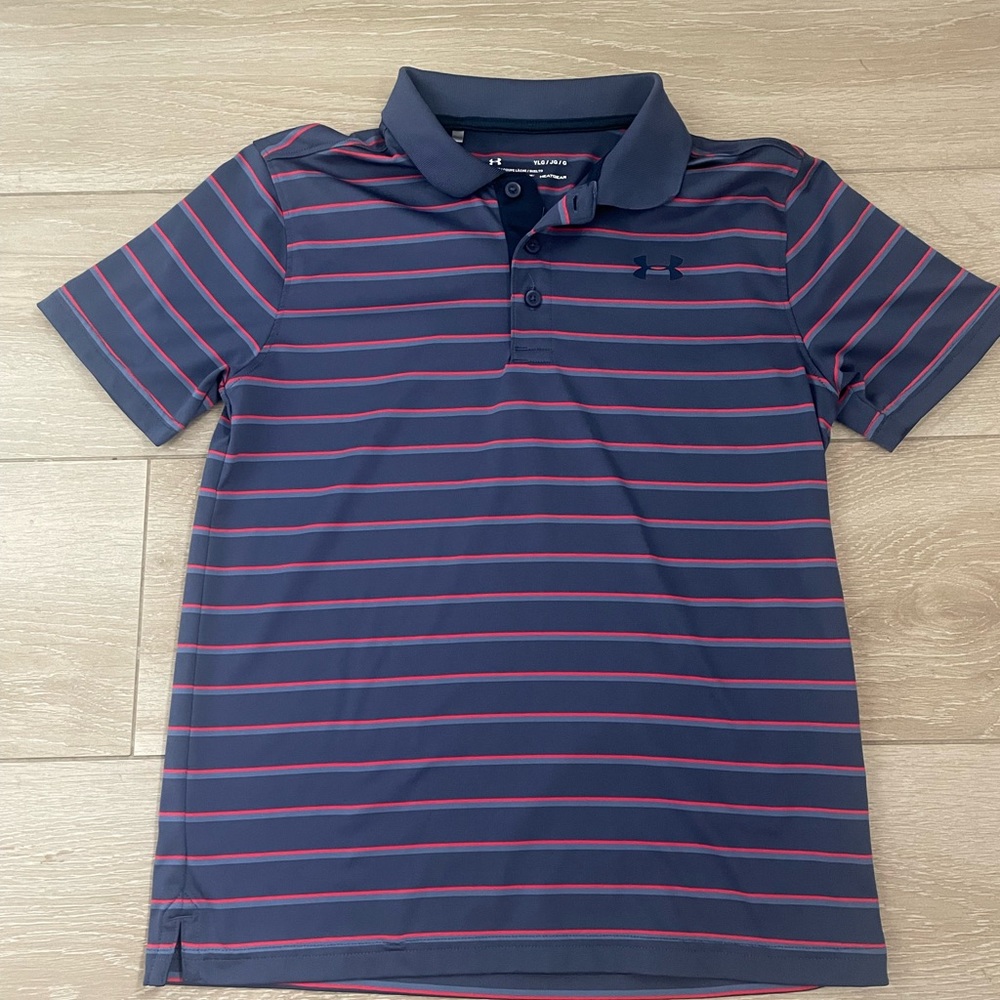 Under Armour Heat Gear youth Large collared polo shirt.